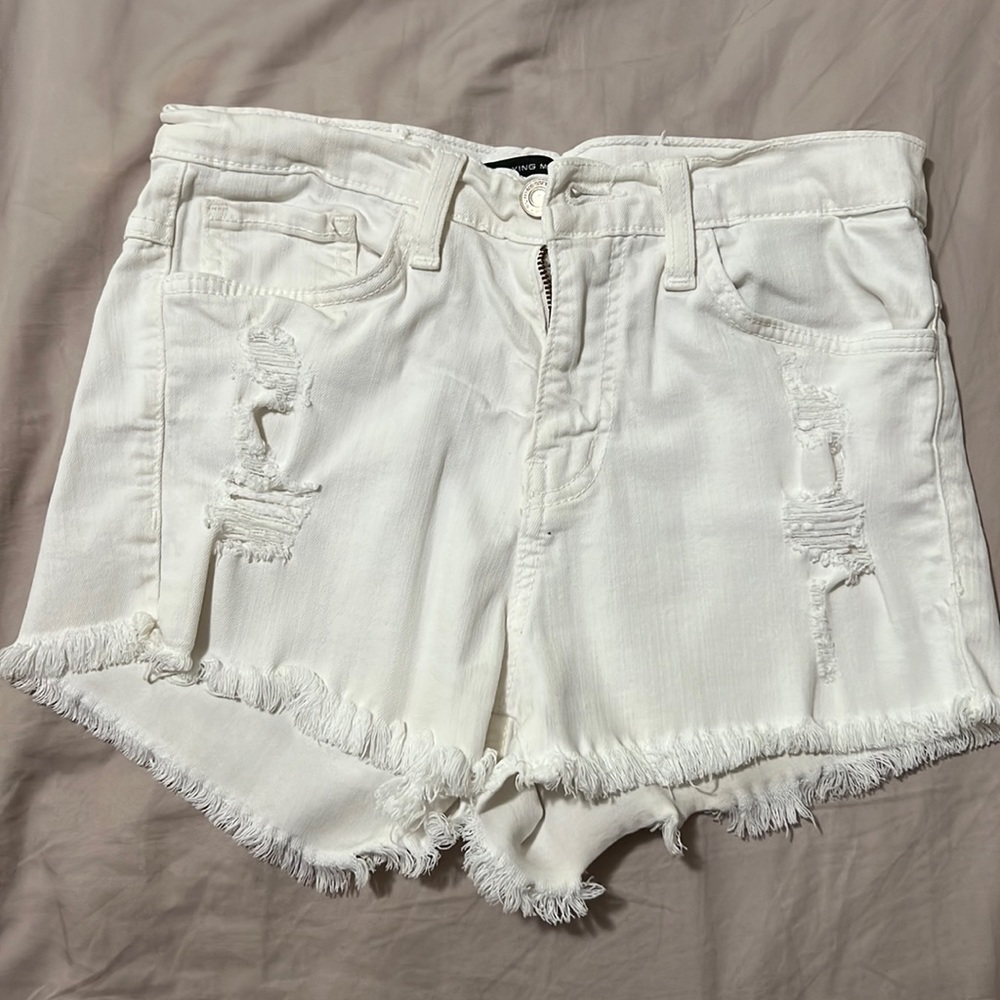 Flying Monkey White Distressed Jean Shorts
